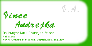 vince andrejka business card